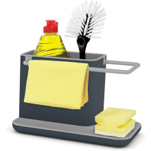 2 buc. Suport pentru chiuvetă, organizator de chiuvetă de bucătărie, suport pentru burete, potrivit pentru mașina de spălat vase, gri, standard