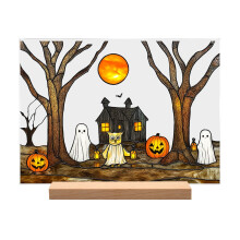 XIUH Ornament de birou Reducere mare! Halloween Drăguț dovleac fantomă model craniu acrilic birou masă model sărbătoare decorare ornamente