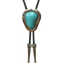 Vintage Turquoise Stone Bolo Tie Western Native American Retro Bola Ties Scarves For Men Women