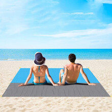 Beach Blanket 83"x79" Extra Large Waterproof Sandproof Quick Dry Mat for 5-8 Adults, Lightweight Outdoor Picnic Travel Camping Hiking