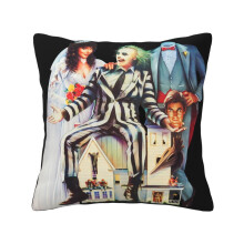Beetlejuice sierkussen, zacht, geschikt voor alle seizoenen, universeel decoratief kussen voor woonkamer, bank, fauteuil of bed.