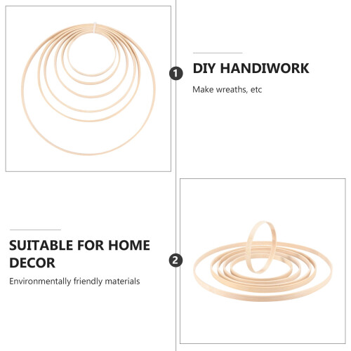 12 τεμάχια μπαμπού στεφάνι DIY διακόσμησης με βρόχο, γιρλάντα βρόχο, DIY στολίδι 1