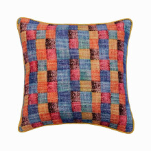 Fodere per cuscini decorative 22"x22" Fodera per cuscino a quadri in iuta arancione, stile moderno - Hue Check