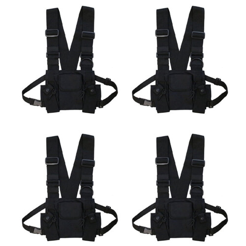4X Ραδιόφωνο Walkie Talkie3 Τσάντα στήθους με τσέπες και φερμουάρ για