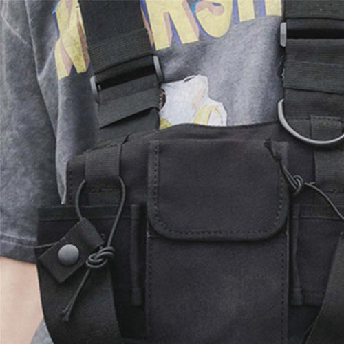 Bolsa de peito com 3 bolsos e zíper para 4 rádios walkie-talkie. 2