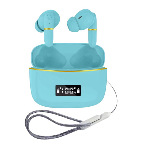 Jacenvly2024Νέα ακουστικά Bluetooth, ενσύρματα/Bluetooth ακουστικά με ψηφιακή οθόνη, διάρκεια 2