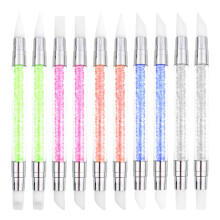 10 Piece Nail Art Sculpture Pen Set, Dual Tipped Silicone Tools for Precision Rhinestone Placement and Gel Design