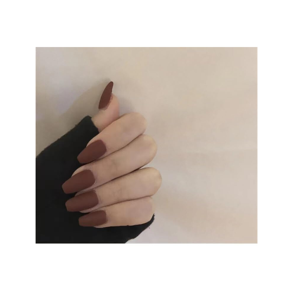Coffin Press on Nails Matte 24pcs Reusable Fake Nail Tips for Women Longlasting Wear