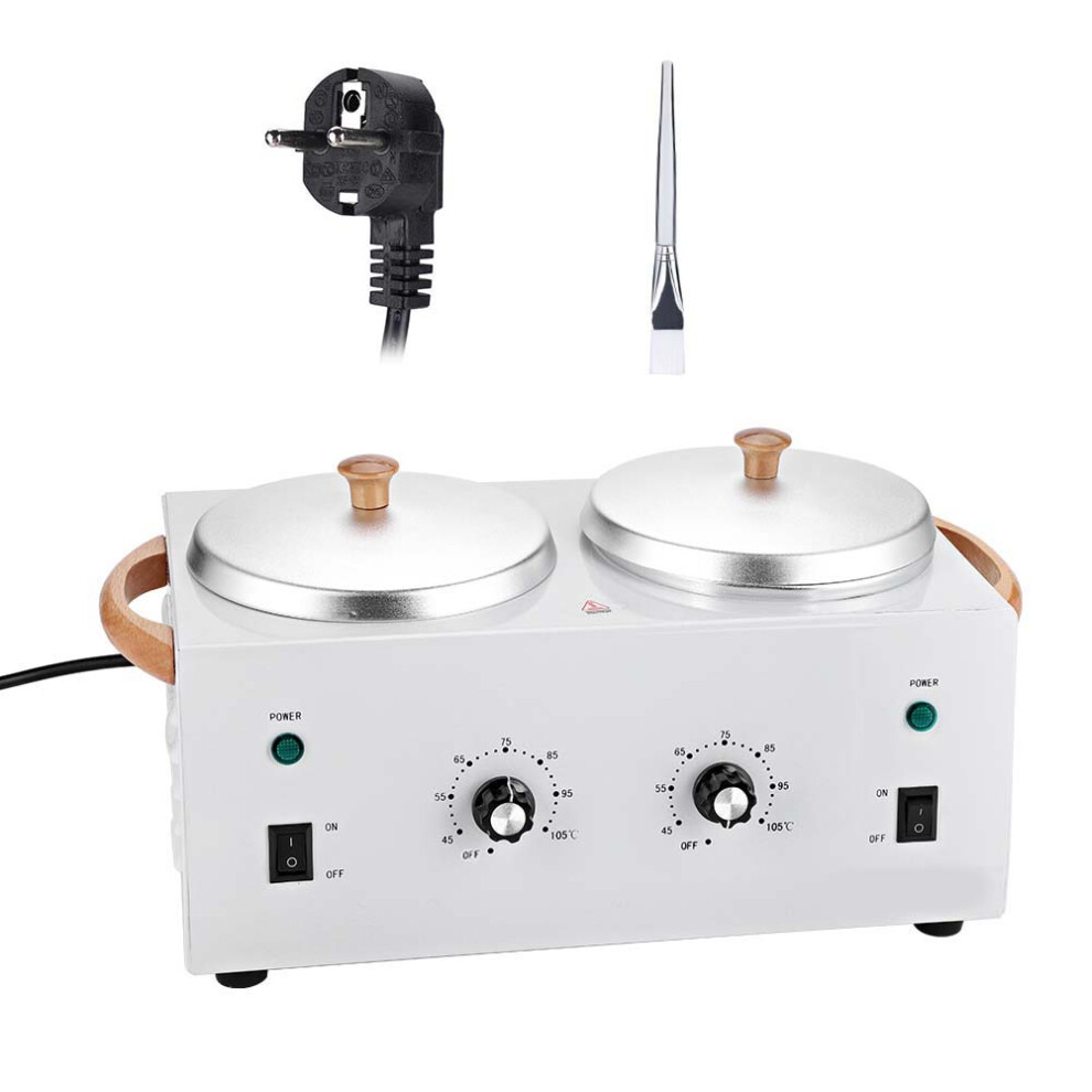 Professional Dual Wax Warmer, Pure Electrolytic Copper for Quick Heat, Adjustable Fahrenheit Dial for Facial Skin Body SPA Salon Equipment