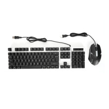 USB-Kabelgebundene Desktop-Kombination mit echter mechanischer Tastatur, vollständigen Tasten, Anti-Ghosting, blinkenden Indikatoren, ergonomischem