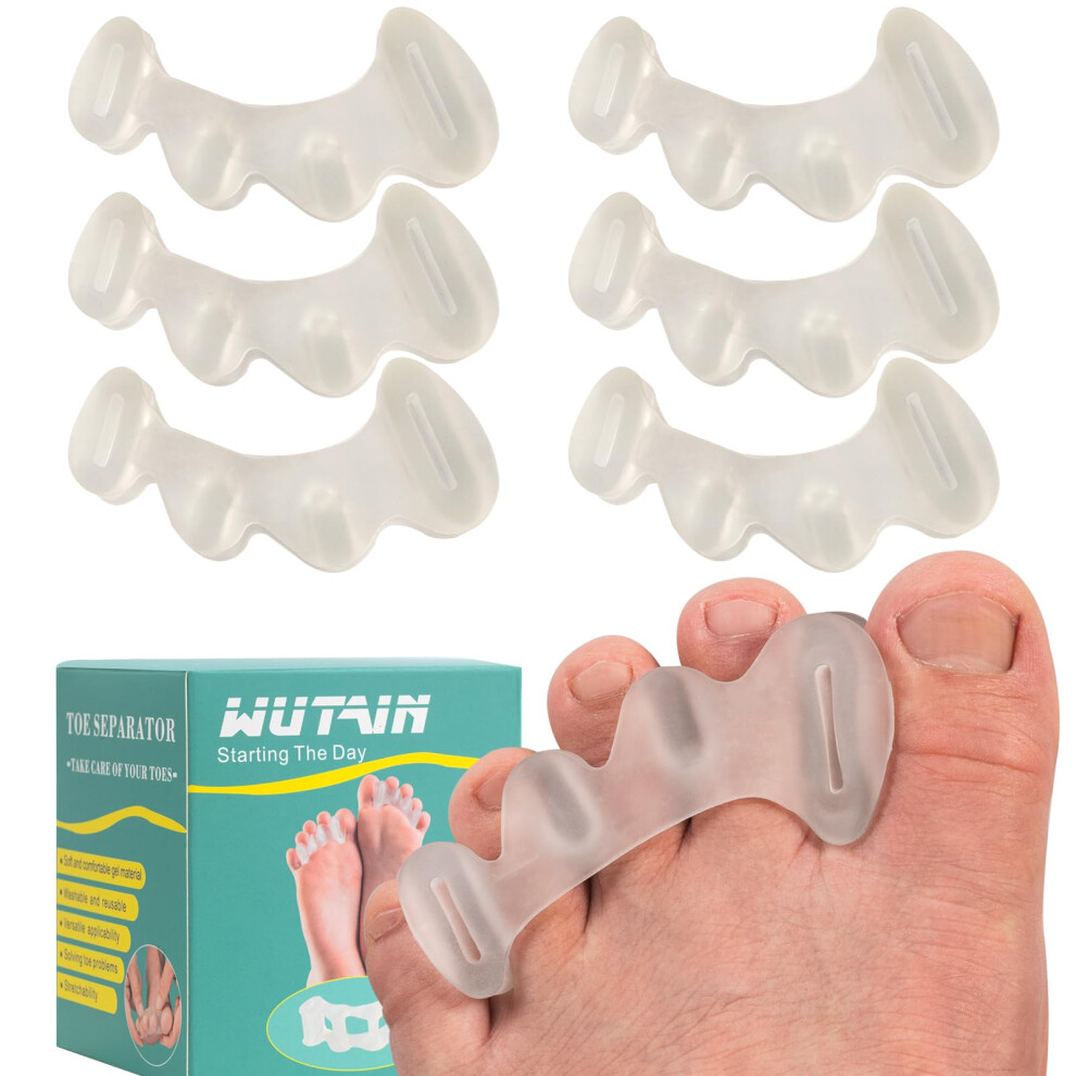 Toe Separators and Soft SEBS Bunion Corrector for Overlapping Toes and Hammer Toe Alignment, 3 Pairs