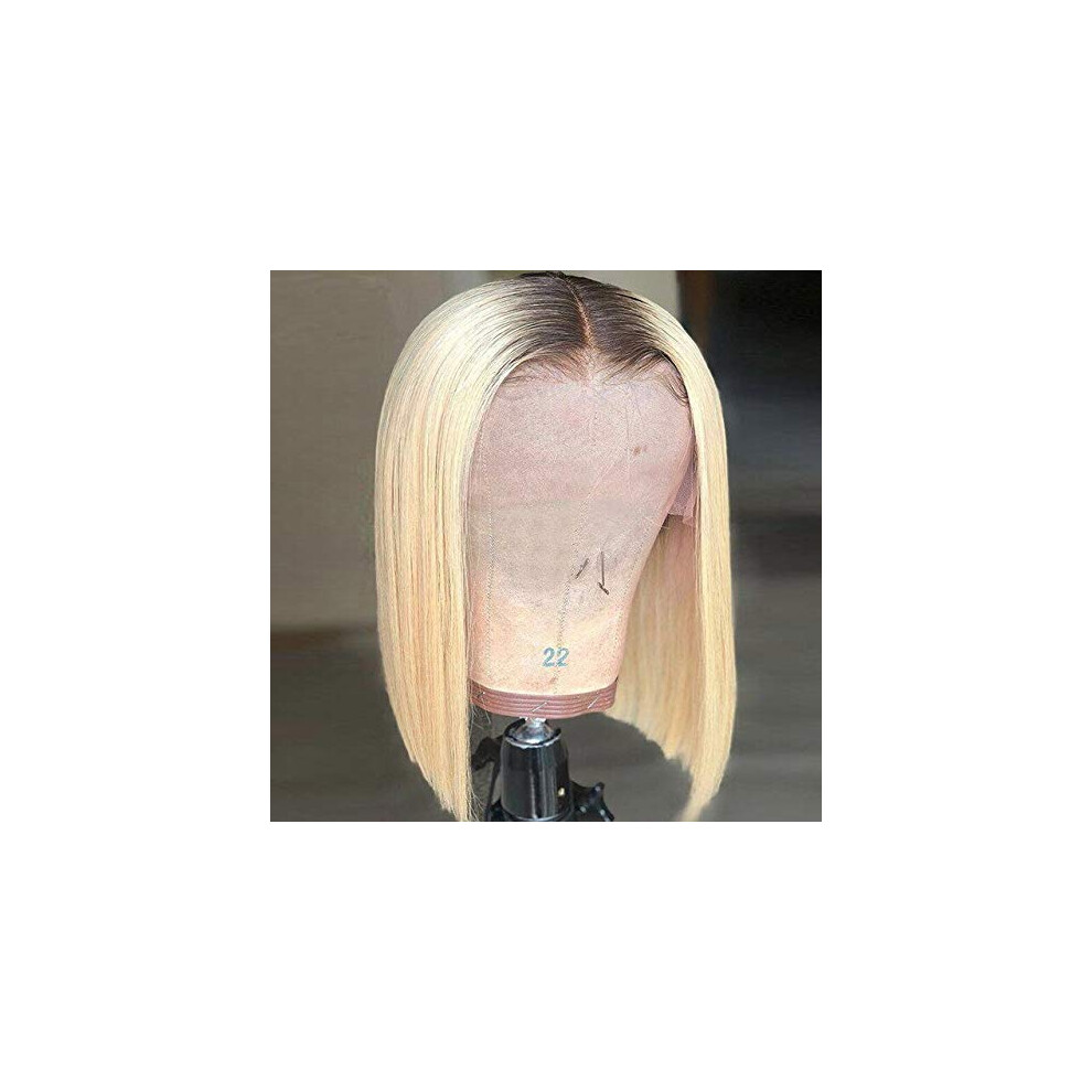 Blonde Lace Front Wig 613 Short Bob Human Hair 13x4 Ombre T1B 10 Inch for Black Women