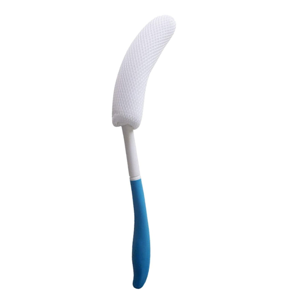 Back Lotion Applicator with Long Curved Handle, 15 Inch Ergonomic Bath Brush for Wet or Dry Use
