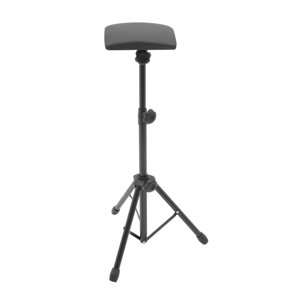 Black Tattoo Armrest Tripod Stand With Adjustable Height, 360 Rotation And Comfortable Leather Cushion