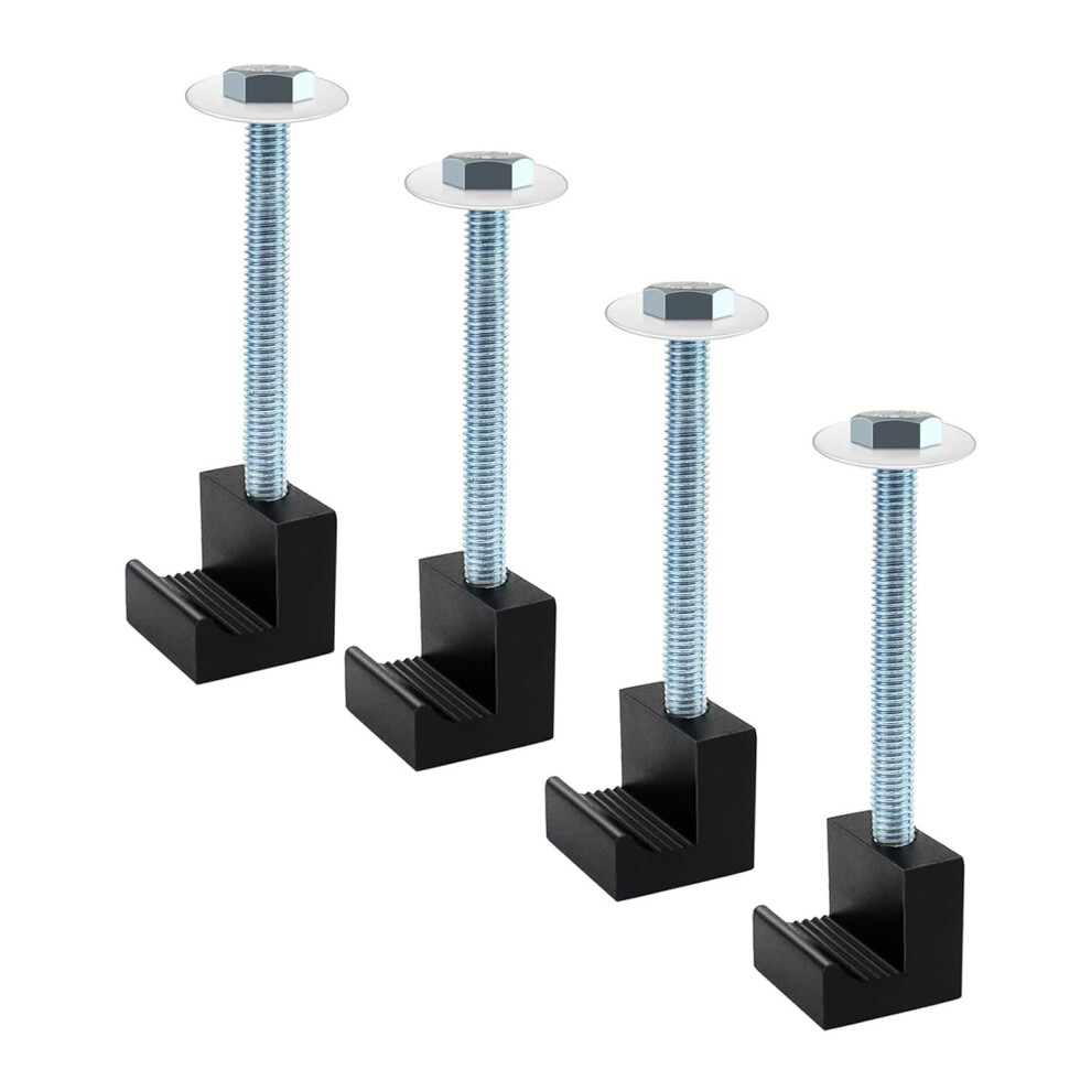 Truck Tool Box Mounting Kit With Heavy Duty Aluminum J Hook Clamps, Nodrill Crossover 4Pack 9044945037388