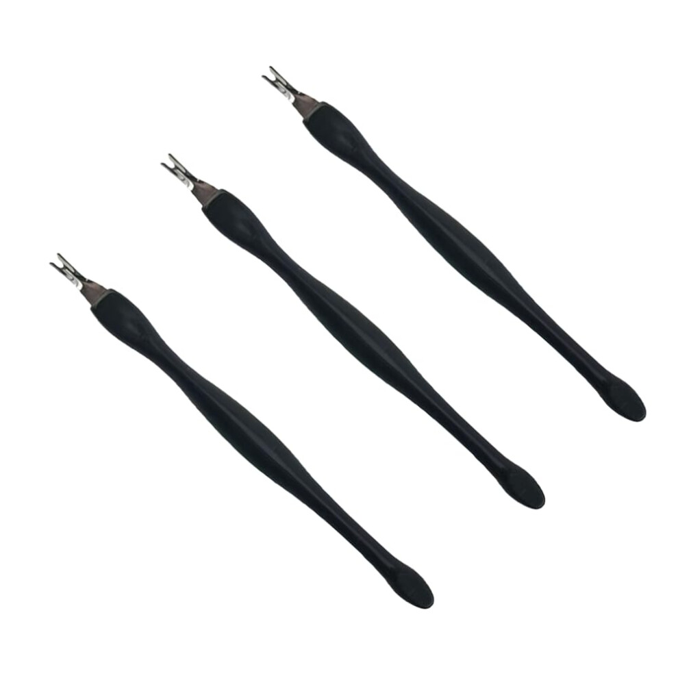 Cuticle Trimmer and Remover Set, 3 Piece Stainless Steel Nail Care Kit with DualSided Pusher and NonSlip Grip