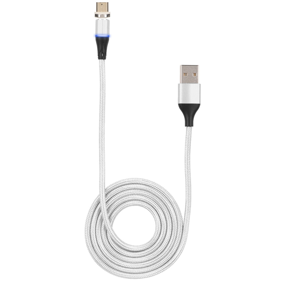 Magnetic Usb C Charger Cable 540 Degree Rotation Qc3.0 Fast Charging Led Nylon Braided Cord With Data Transfer For Iphone Android Macbook Samsun Light 9012494493474