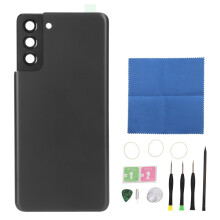 Baksida i äkta glas för Samsung Galaxy S21Plus, helt nytt äkta glas med vattentätt självhäftande band, professionell installationsmanual och