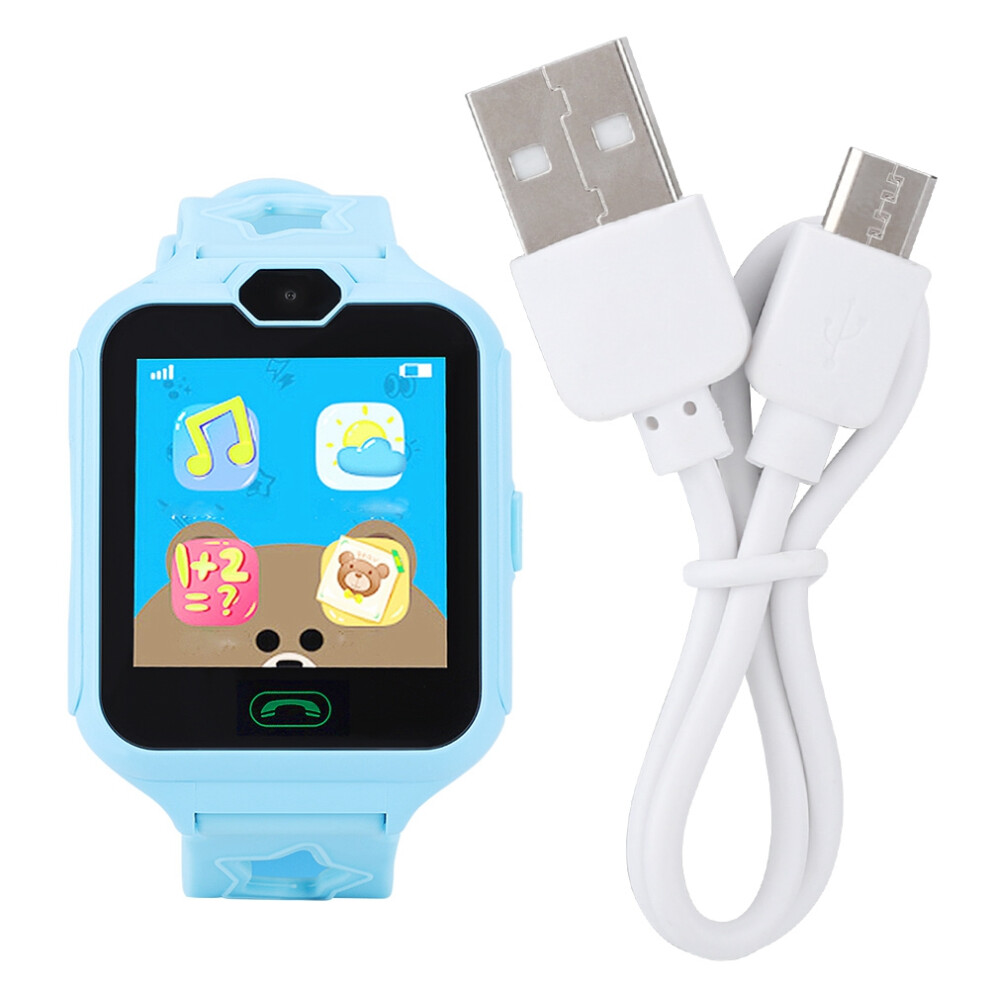 Interactive Kids Smart Watch With Mp3 Player Selfie Camera Learning Games Touch Screen Flashlight Step Counter Alarm Clock Educational Gift For 3-12 Y 9012494494778