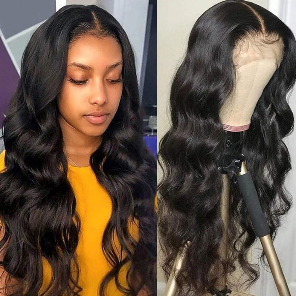 30 Inch Body Wave Human Hair Wig 4x4 Lace Closure Pre Plucked Brazilian Virgin Hair