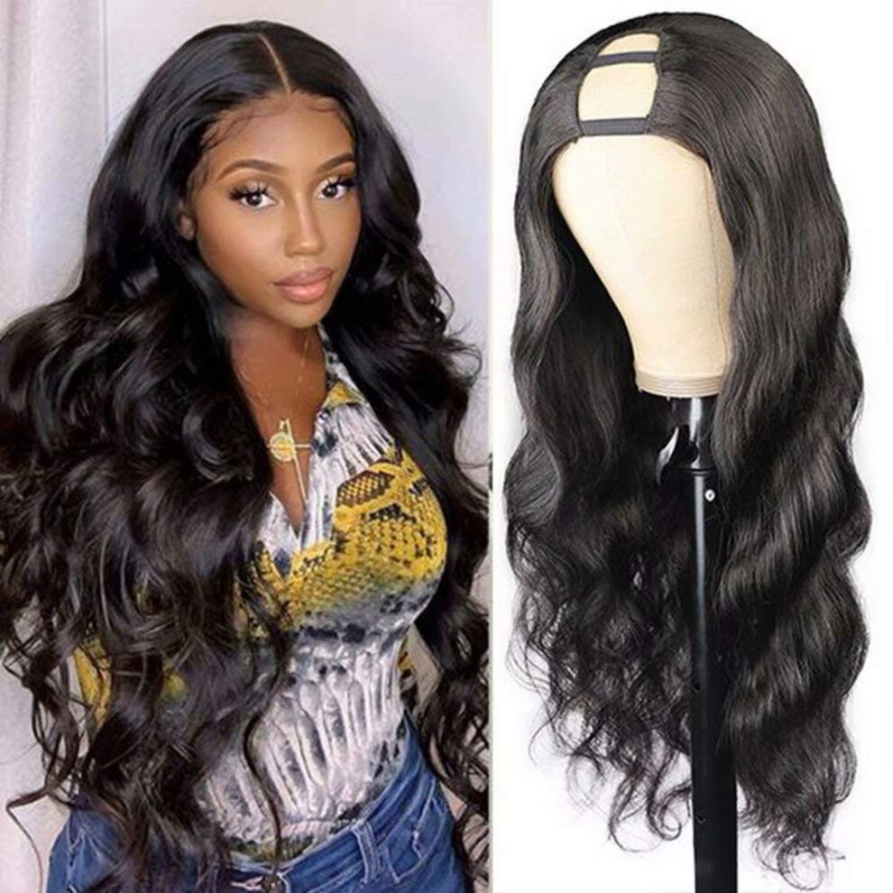 26 Inch Brazilian Body Wave Human Hair Wigs 150% Density U Part Wig for Black Women