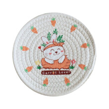 Placemats, Place Mats Happy Easter Carrot Bunny for Kitchen Dining Heat-Resistant Table Mats Washable Dinner Mats, Non-Slip Round Place Mats 18cm