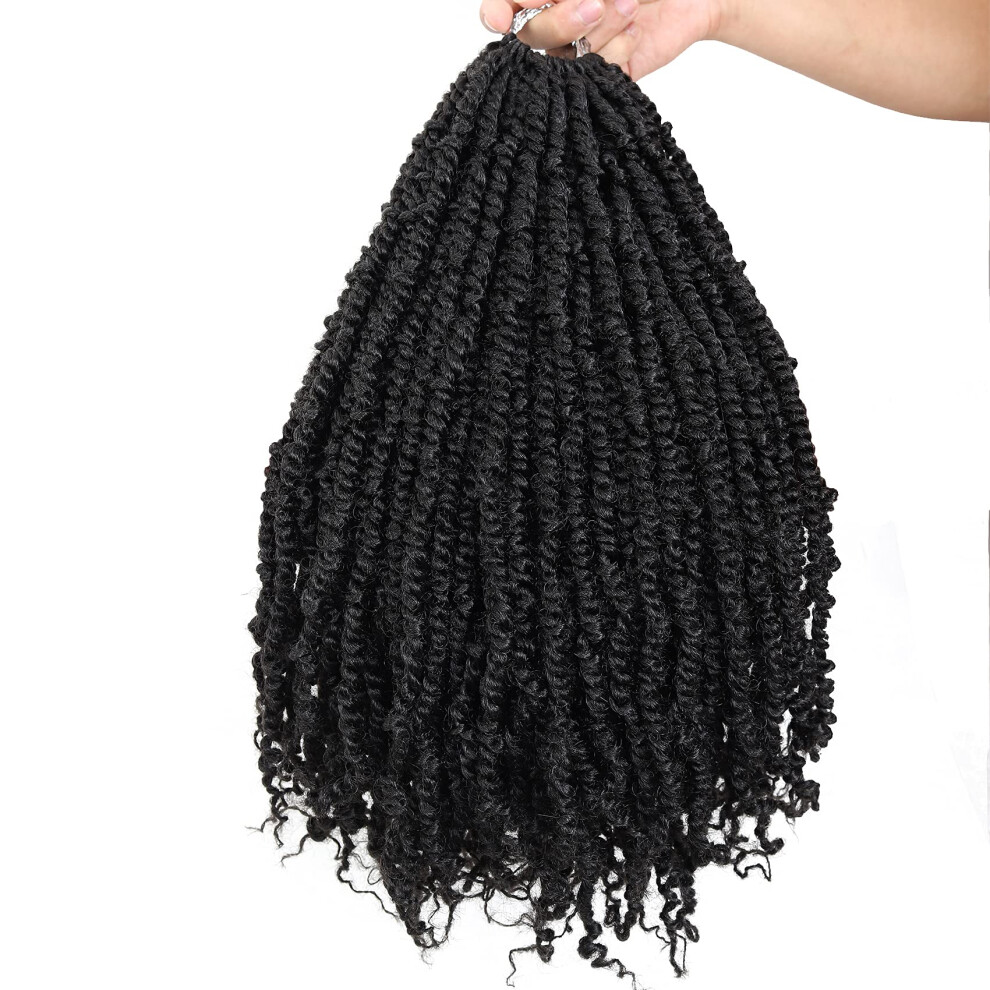Unisex 1B# 24 Inch Pretwisted Passion Twist Crochet Braiding Hair Extensions Pack Of 2 Prelooped Bohemian Style