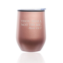 Vaso de vino sin tallo, taza de café de viaje con tapa, "No me provoques", divertido para mamá (oro rosa).