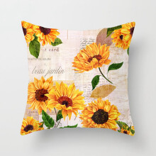 Fundas de almohada Miayilima Sunflower Farmhouse 18x18 Hola primavera Flor amarilla y blanca Funda de cojín Decoración de primavera para sofá 1