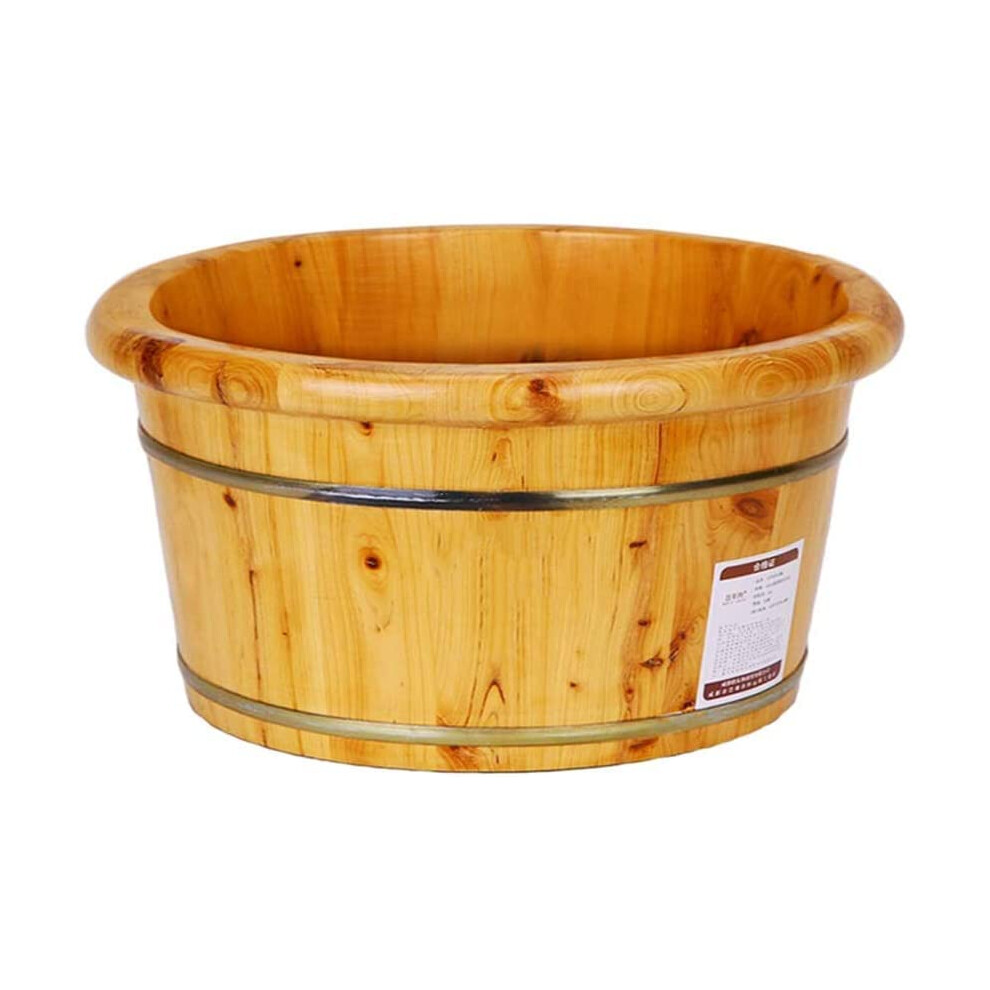 Wooden Foot Spa Tub with Deep Immersion and BuiltIn Massage Nodes, Natural Cypress Soaking Basin