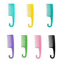 Wide Tooth Comb Set for Curly Hair with Hook, 7 Assorted Colors Detangling Combs for Thick Hair