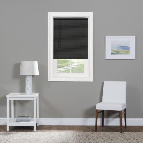 Persianas mini de vinilo inalámbricas Achim1", negras, 46" x 48" 1