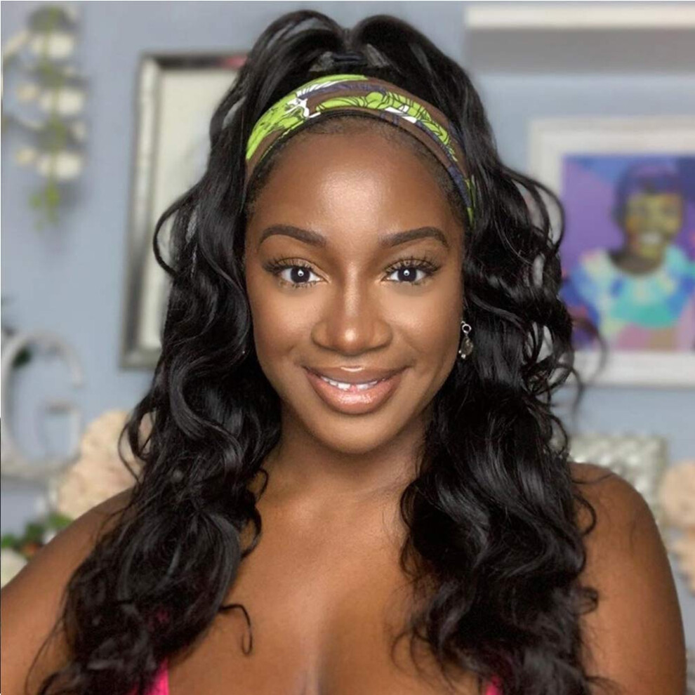Glueless Body Wave Human Hair Wig 22 Inch Natural Remy Headband Style for Women Adjustable Fit