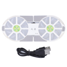 Laptop Cooling Pad with LED Blue Light, Dual Fans Ultra Quiet Cooler Pad Foldable Heat Dissipation Stand Power Through USB Port for Notebook Computer
