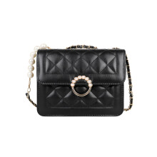 Bolso de hombro elegante para mujer, bolso cruzado para mujer con correa de cadena, diseño acolchado, cierre magnético, material de cuero, estilo