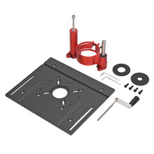 Adjustable Router Lift With Aluminum Alloy Base Stainless Steel Support Rods Manual Lifting System For Woodworking Projects, Secure Mounting And