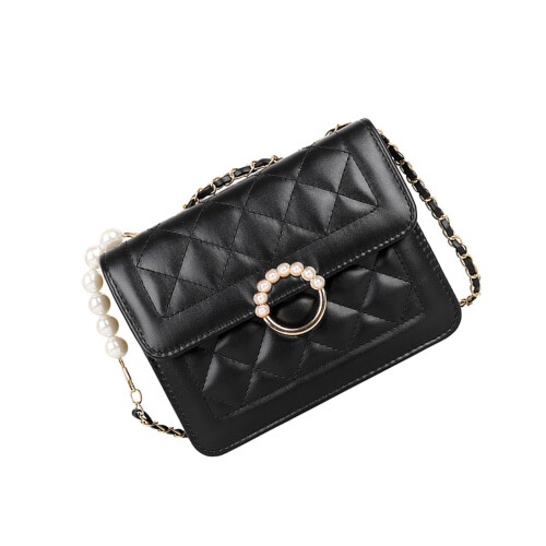 Δερμάτινη τσάντα Crossbody για γυναίκες, καπιτονέ τσάντα ώμου με λουράκι αλυσίδας, 2