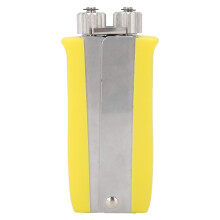 Herramienta de engaste de marcos de colmena de acero inoxidable con mango de madera y ruedas de metal. Aprietador de alambre eficiente para marcos de