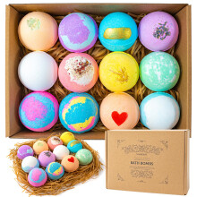 Luxury Bath Bombs Gift Set for Women, 12 Pack Handmade for Relaxation and Moisturizing Dry Skin
