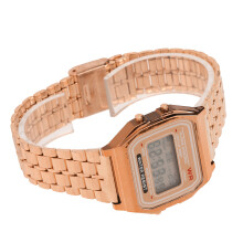 Orologio digitale per bambini, ragazze e ragazzi, oro rosa, acciaio inossidabile, diametro di 32 mm, spessore di 8 mm