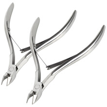 2 Pack Professional Stainless Steel Cuticle Nippers with Double Spring Cutter for Manicure and Pedicure