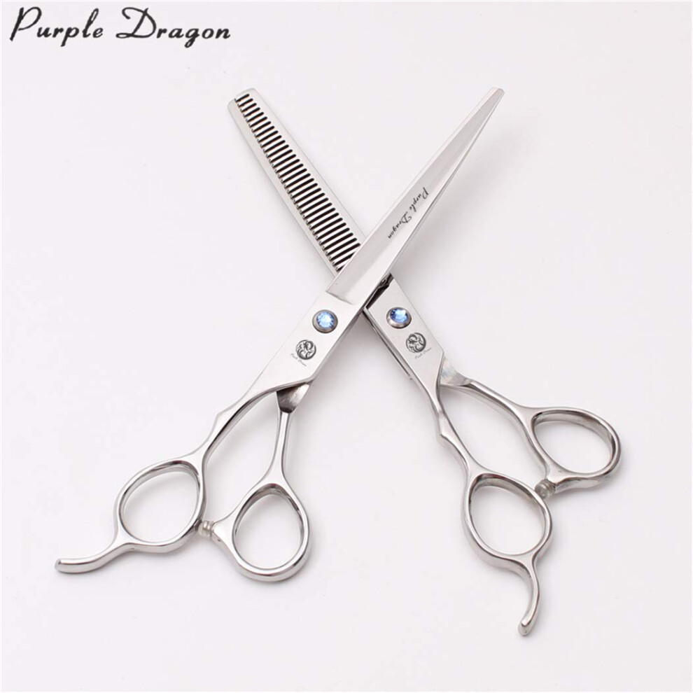 Left Handed Hairdressing Scissors Set 7.0 Inch Stainless Steel Barber Thinning Shears for Salon