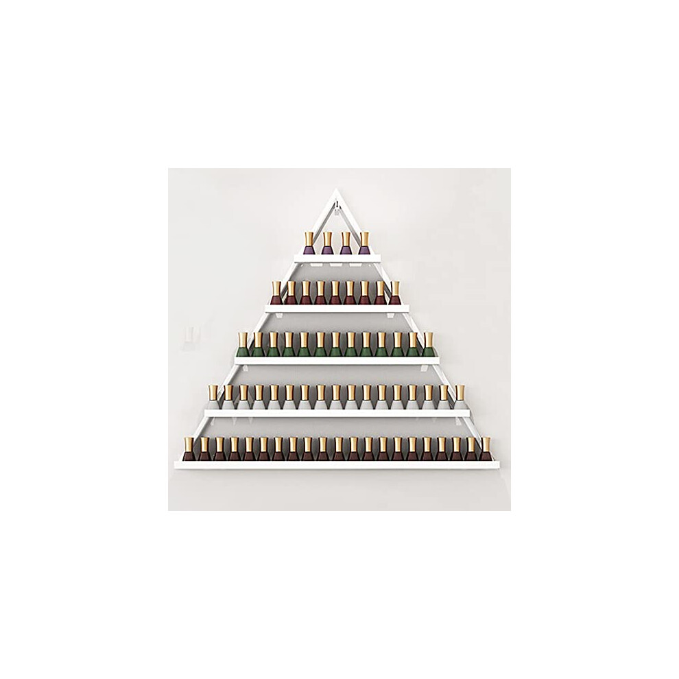 Wall Mounted Nail Polish Rack 5 Tier Metal Organizer Shelf with Large Capacity for Home and Salon