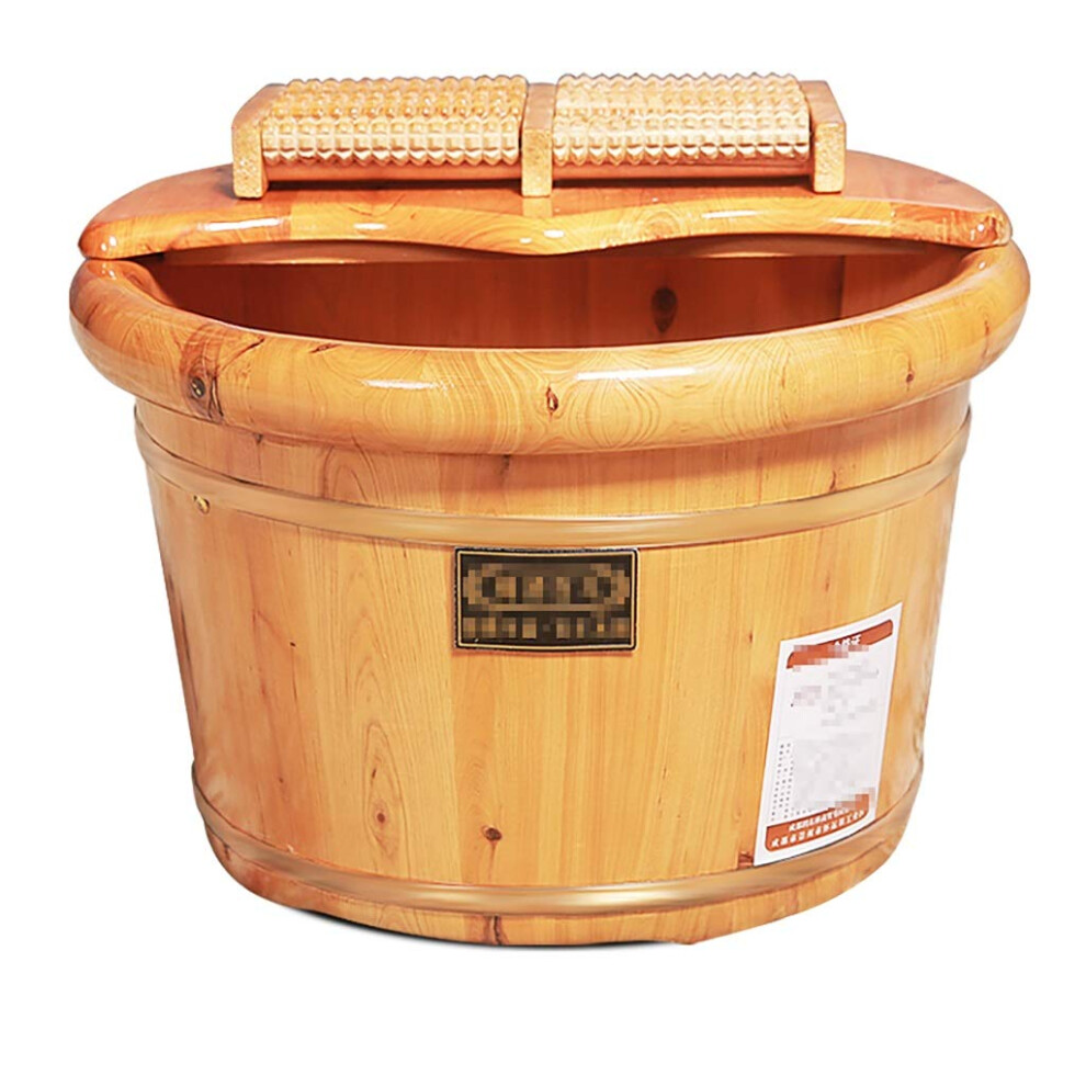 Grain Cedar Wood Foot Spa Bucket With Gentle Massage Nodes And Leakproof Solid Wooden Bath Tub