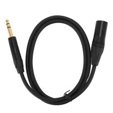 Unsymmetrisches 6,35-mm-XLR-Kabel, geschirmt, sauerstofffreies Kupfer, HiFi-Klangqualität, flexibler PVC-Mantel, geformte Zugentlastung,