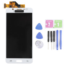 Samsung Galaxy J5 2016 LCD-näytön vaihto, kaksoistestattu, erittäin luotettava, ilmaiset korjaustyökalut, kehyksen teippi.