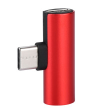 Adaptador de carregador de fone de ouvido USB-C para 3,5 mm com dupla funcionalidade, design portátil em L de 90 graus, porta de carregamento