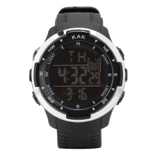 Vanntett digitalklokke for menn militær stil kronograf LED-lys alarm stoppeklokke dato kronograf armbåndsur med gummistropp LED-lys for e