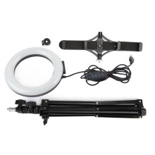 Kit per vlogging e fotografia con anello luminoso a LED per selfie, telecomando Bluetooth, alimentazione USB, luminosità regolabile, illuminazione