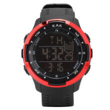 Vanntett digitalklokke for menn militær stil kronograf LED-lys alarm stoppeklokke dato kronograf armbåndsur med gummistropp LED-lys for e